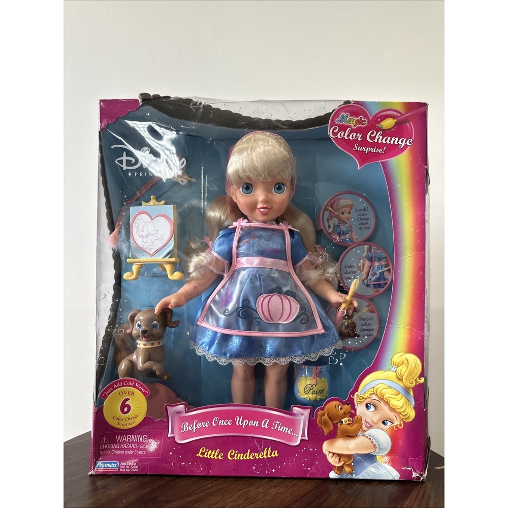 Disney Princess 2004 Magic Color Surprise Little Cinderella Doll with Puppy New